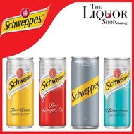 Schweppes Tonic Water/Dry Ginger Ale/Soda Water/Bitter Lemon 24 Cans x 320ml