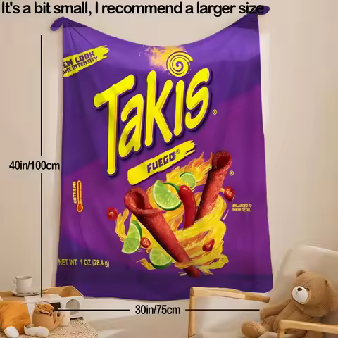 1PC Vibrant Takis Chili Pattern Soft Flannel Blanket Ultra Cozy Bed Sofa Travel Throw Blanket Perfec