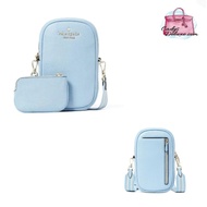 *CHAT FIRST FOR THE STOCK*KATE SPADE EXTRA POUCH NORTH SOUTH ROSIE LEATHER PHONE ZIP CROSSBODY BAG K4854 CELESTE BLUE