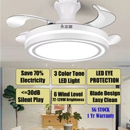 ❤️Local 1Yr Warranty❤️Ceiling Fan/LED Light/36 42 48 INCH 120W/3color Tone/Remote Control Strong Wind 6 Speed DC Motor