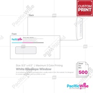 Customized Printing White Envelope with Window/Sampul Surat Percetakan Putih Tingkap/9.75" x 4.5"