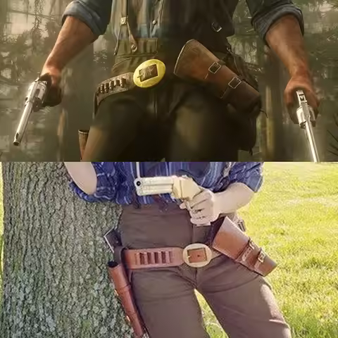 Arthur Morgan Cosplay Props Game RDR2 Western Cowboy Revolver Holster Belt Role Play Props