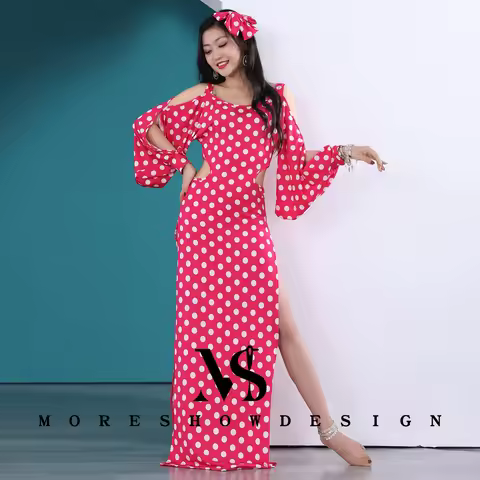 Elegant Belly Dance Robe for Women Egyptian Cabaret Stage Performance Costume Embellished Profession