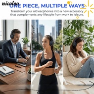 NICOLOO 2PCS Universal Headphone Ear Pads, Black 55mm/2.17in Wrinkle Leather Earpads, Easy to Instal