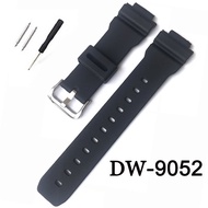 Silicone Watch Band for Casio G-Shock DW-9052 DW-9051 DW-9050 DW-004C Black Rubber Resin Watch Strap