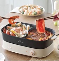 小熊電火火鍋家用鴛鴦分體式多功能電煮鍋大容量電煎鍋炒鍋電熱鍋 Bear's Kitchen Dual-Pot Electric Hot Pot