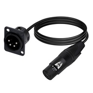 GO Auto-4Pin Type XLR Panel Mount Chassis to Female Connector XLR Feedthrough Bulkhead MIC Socket Au