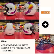 READY STOCK NEW ARRIVAL 2023 2024 LTD SPORT BINTANG WHITE COLOUR W VISOR BLUE (FOC)  LTD SPORT BINTA