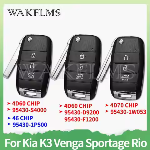 For KIA Sportage Rio Venga Forte Cerato K3 Remote Key 433MHz 4D60 95430-D9200 95430-F1200 1W053 1P50