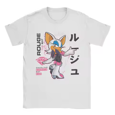 RouGe The Bat The Echidna Shadow The Hedgehog T-Shirts for Men O Neck Cotton T Shirts Short Sleeve T