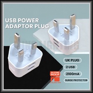 Eurosafe 3 Pin Plug Double USB 2 Power Adapter AC Power Smart Phone Charger Adaptor UK Plugs Socket Extension