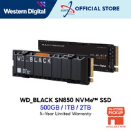 WD Black SN850 2280 NVME PCIE-4 M.2 SSD With Heatsink/Without Heatsink (1TB/2TB)