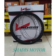 Rossy W Shape Aluminum Rims, Glossy Black, Size 140, Ring 14