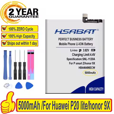 Top Brand 100% New 5000mAh HB446486ECW Battery for Huawei P smart Z/honor 9X/honor 9X Pro/Nova5i/Enj