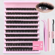 30D40D50D80D DIY Eyelash Extension Kit with Tweezers Glue and Seal Reusable Single Eyelashes for Par