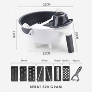 VEGGIE CUTTER DRAIN BOWL 9 IN 1 MULTI-PURPOSE BASIN VEGETABLE CUTTER