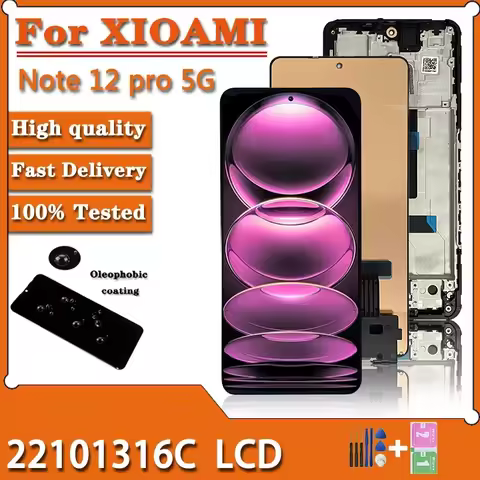 TFT/Ori For Xiaomi Redmi Note 12 Pro 5G LCD Display with frame Digitizer For Redmi Note 12Pro‎ 5G 22