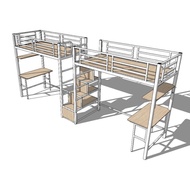 Loft bed set customize singapore 2single bed+table customize for 2kids/2adult
