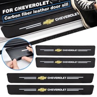 4Pcs Carbon Fiber Car Door Threshold Sill Protector Stickers For Chevrolet Chevy Cruze Equinox Malibu Spark Sonic Captive Aveo Orlando Onix Accessories