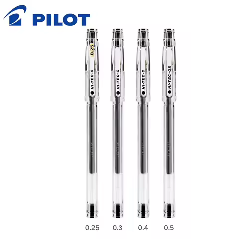 1pc PILOT Gel Pen HI-TEC-C Syringe Tip Fine Pen 0.25/0.3/0.4/0.5mm Pen Office Accessories School Acc