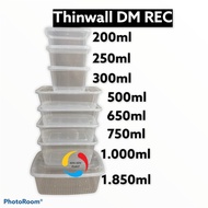Thinwall Dm Persegi Panjang 1000Ml Rec/Kotak Makan 1 Dus 500 Set Ready