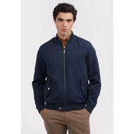 WOOD Cut & Sewn Bomber Suede Jacket 2-JKXLXC125B031 Navy