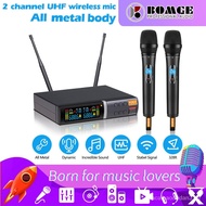 Wireless Microphone,Metal Dual Professional UHF  Microphone System for Home Karaoke, Meeting, Party, Church, DJ, Wedding, Home KTV Set,Wireless Microphone
