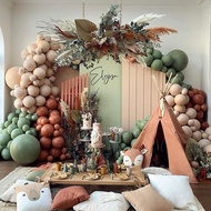 Balloon Garland Set (M) Safari Jungle Picnic Camping Happy Birthday Decoration Retro Olive Nude Past