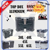 ⭐ [100% ORIGINAL] ⭐ HY Aluminium Top Box X Design Kotak Motosikal Peti Aluminum Box Motorcycle