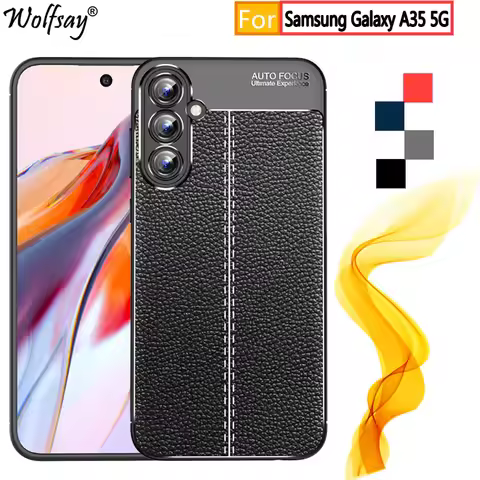 For Samsung Galaxy A35 Case For Samsung A35 5G Bumper Anti-knock Rubber Housings Leather Silicone Ca