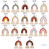 LIDU1 for Creative Tassel Macrame Keyrings for Key Holder Weaving Rainbow Pendant Keychain Jewelry for Bag for Key Schoo