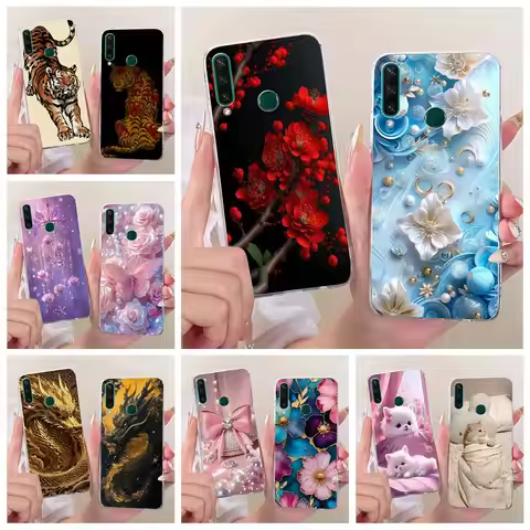 For Huawei Y6p Y7p Case Colorful Flowers Painted Cover Soft Slim Phone Case For Huawei Y7p Y 6p Huaw