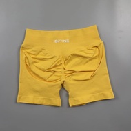 {UU61} 4.5 Dfyne Impact Shorts With Logo Low Ribbed Band Yoga Shorts Seamless Scrunch Bum Workout Gy