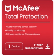 McAfee Total Protection 1 Device | Antivirus Software VPN True Key PC/Mac/Android/iOS Email Delivery