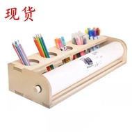 Solid Wood Roll Paper Easel Children Desktop Easel Wooden Small Easel Table Drawing Board Art Easel 