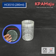 Balang HC6510 (280ml) Crystal Clear Cap - Balang Plastik, Balang Kuih Raya, Bekas Cookies, Plastic Jar, Home Made Use