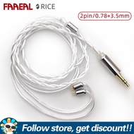 FAAEAL หูฟัง5N-OCC สายหูฟังโทรศัพท์ Litz ลวดสายไฟแบบอัพเกรดเอง QDC/0.78Mm 2PIN หูฟังสำรองเส้น3.5/4.4