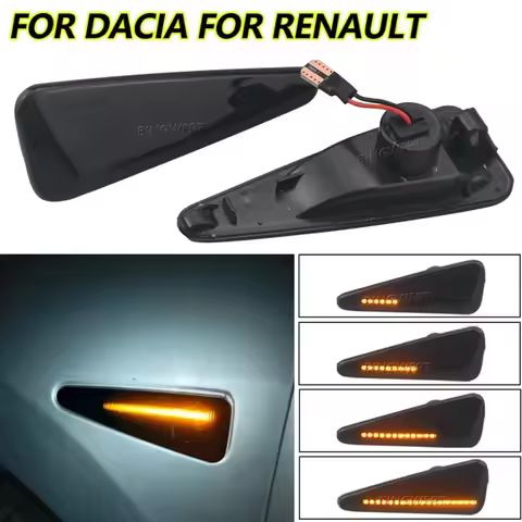 2PCS Dynamic LED Side Marker Light Turn Signal Blinker Lamp For Dacia Logan Sandero I Renault Symbol