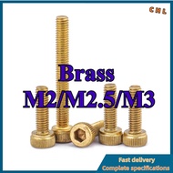Socket Head Cap Screw DIN912 |   Brass Hex Screws l Skru Allen Key Screw M2/M2.5/M3*L=4-30MM (ZHX-CH