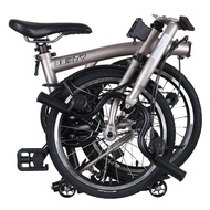 3Sixty Folding Bike 16 inch 6 speed M-Bar S6 Gray color Carbon Steel Bicycle, Portable Road Bike Tri