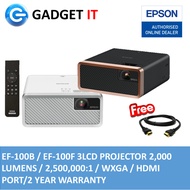 EPSON EF-100B / EF-100W WXGA 2000 LUMEN 3LCD PORTABLE LASER PROJECTOR WITH FREE HDMI CABLE (EF100, E