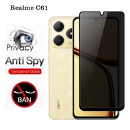 LAYAR Tempered Glass Screen Anti Spy Realme C61 Anti Scratch Privacy Glass