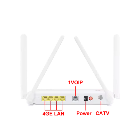 AX3000 HIgh Speed XP6495T WIFI6 ONU Router Con CATV PON Solutions 2.4G&5G Gigabit 4GE Modem 1VoIP CA
