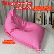 Waterproof Triangle Bean Bag Comfy Head Support Full Set WITH Bean Filling Linen Velvet Fabric Bean 