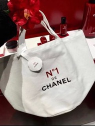 全新Chanel beauty VIP event gift No1 山茶花 tote bag shopping bag 米色帆布袋 環保袋 購物袋 單肩袋 手袋