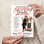 TEMU 1 Envelope And 1 Funny Greeting Card Funny 70th Birthday Greeting Card For Women Elegant For Gr
