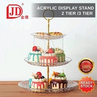 JD Gold Acrylic 2/3 Tier Dessert Display Stand