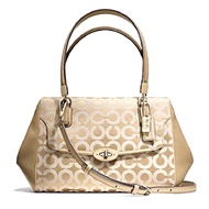 กระเป๋าถือ COACH ของแท้ มือ 1 ผ้าลาย Coach Op Art สายหนังแท้ รุ่นหรูจาก Shop มีสายยาว มีตำหนิ ลดราคา