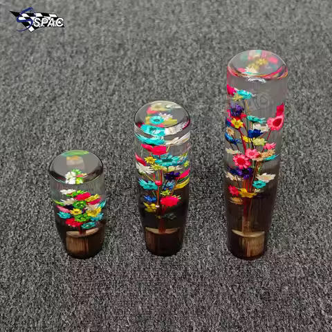 10/15/20cm Classic JDM Underwater Flower Shift Knob JDM Clear Acrylic Real Flower Gear Shift Knob