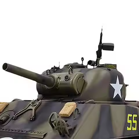 3898 Plastic Henglong 1/16 7.0 RC Tank M4A3 Sherman 320° Turret Barrel Recoil BB IR Smoking Steel Ge